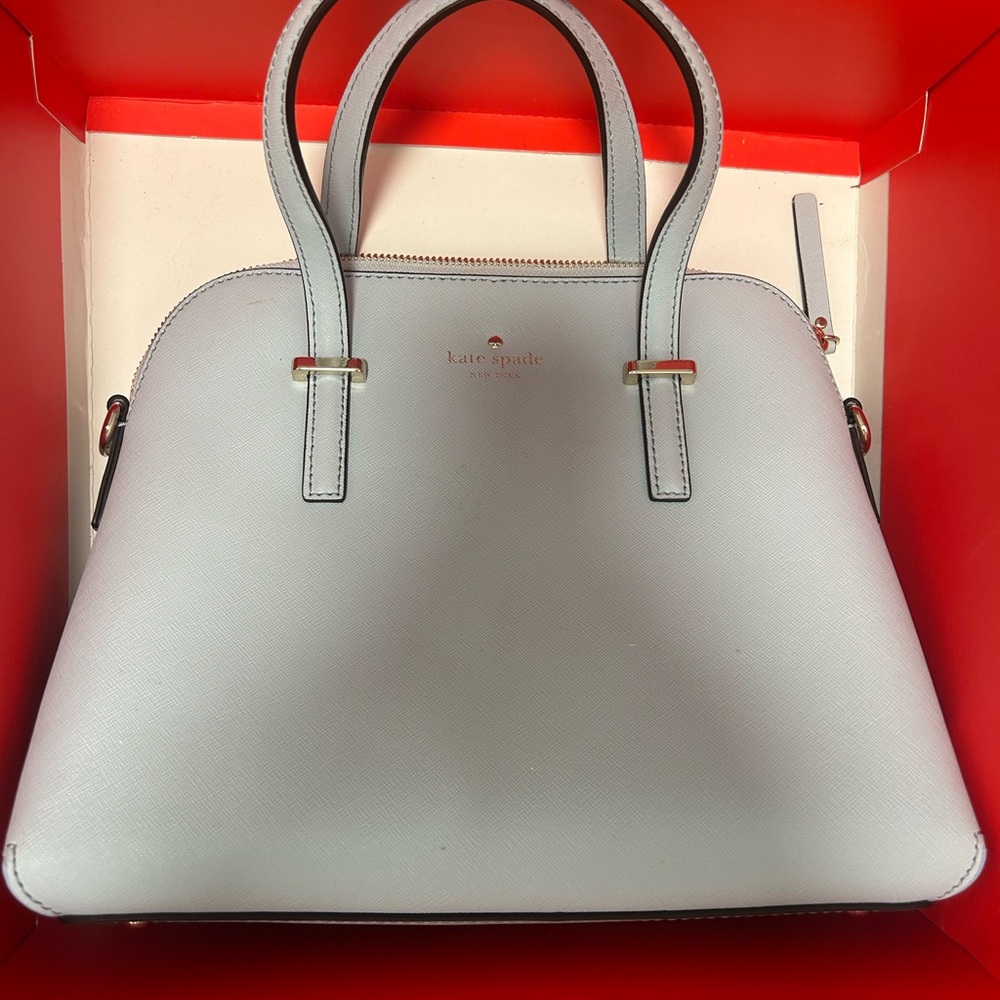 Kate Spade Baby Blue Satchel Structured Leather Bag
